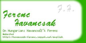 ferenc havancsak business card